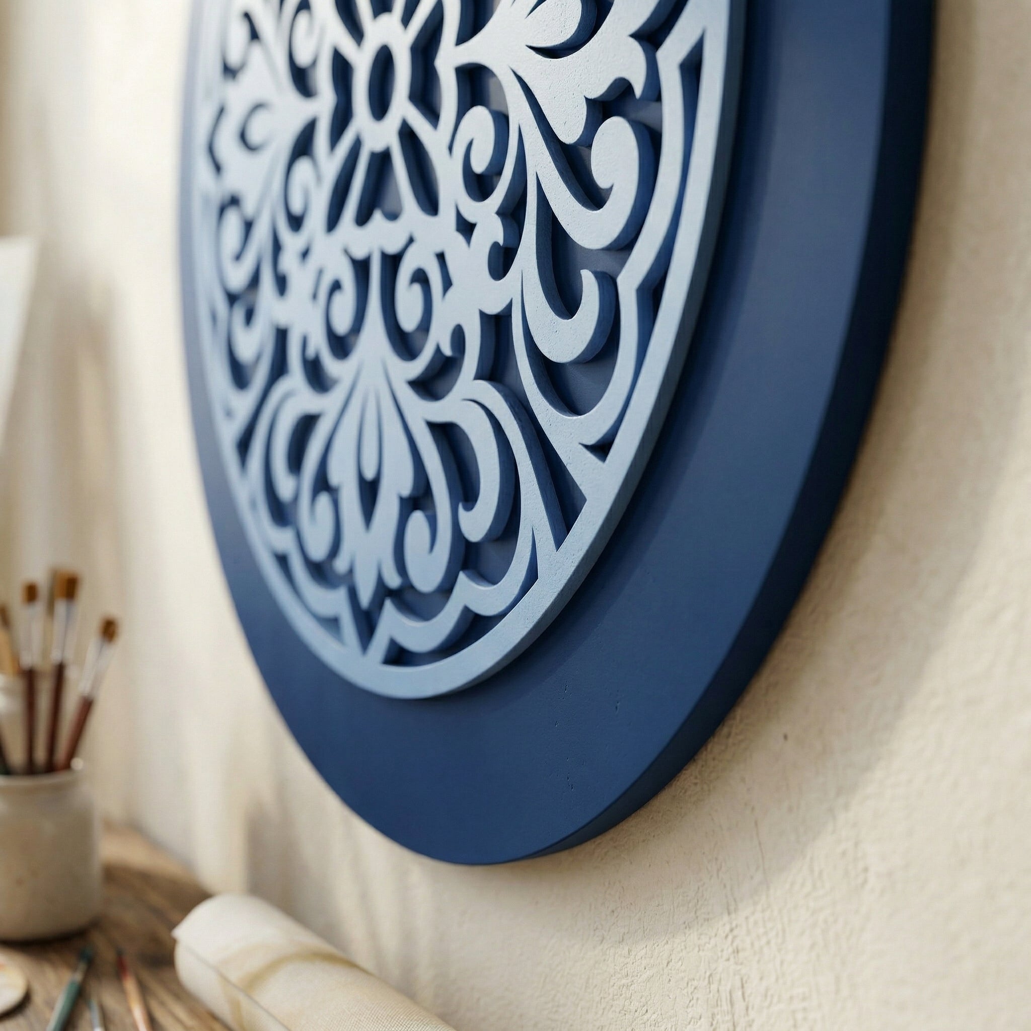 Aqua Mandala Elegance Wall Art | Set of 1