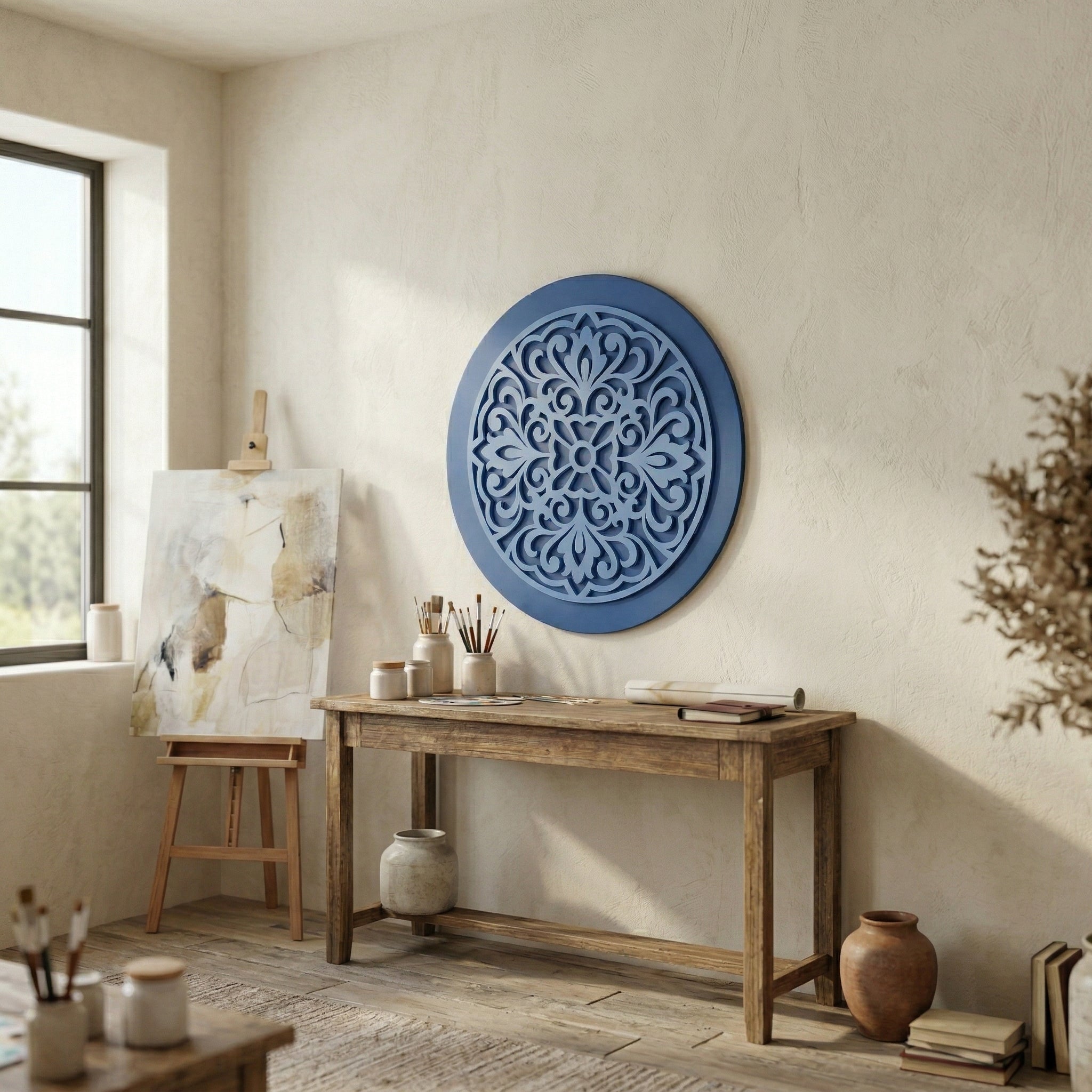 Aqua Mandala Elegance Wall Art | Set of 1
