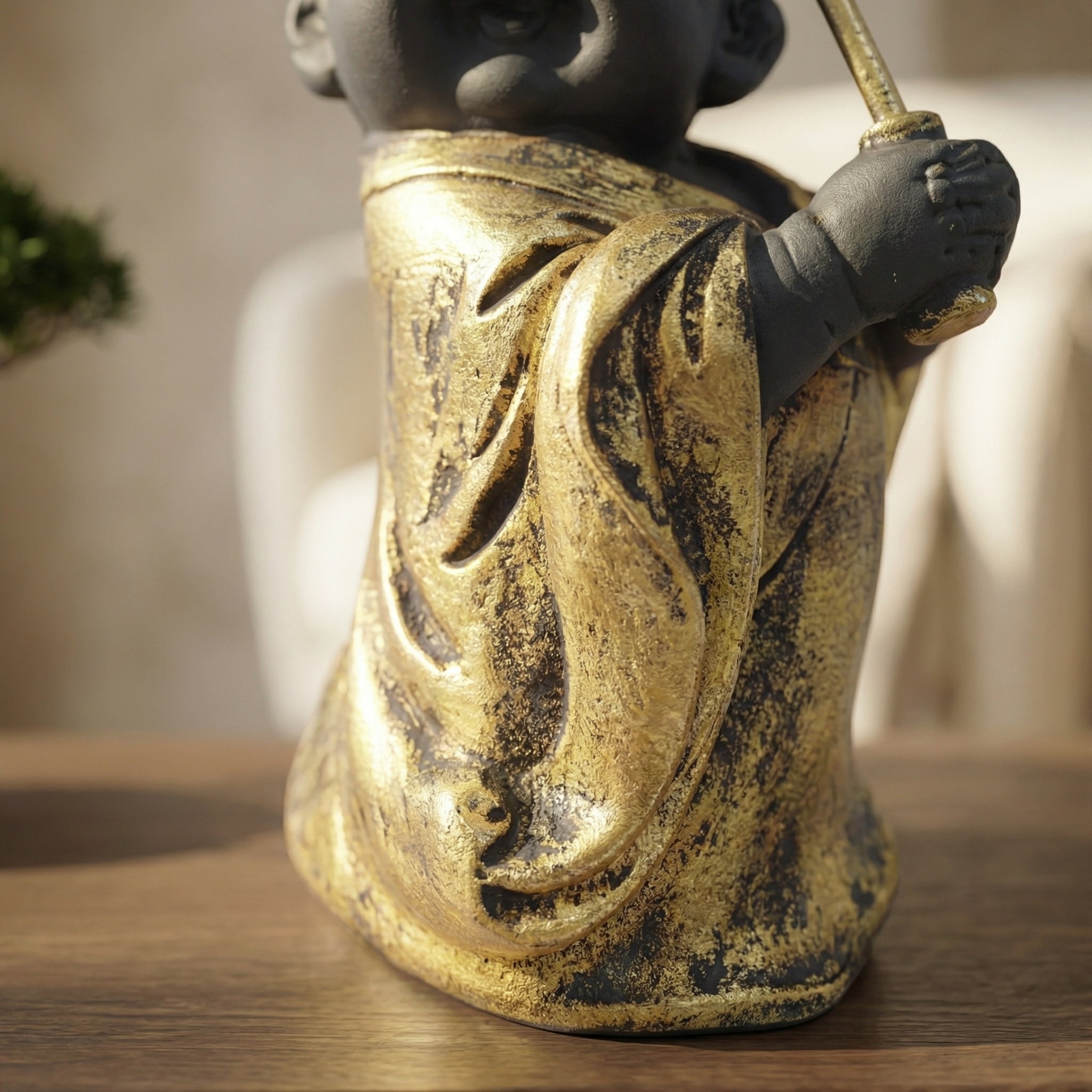 Black and Gold Buddha Statue Decor | Set Of 1