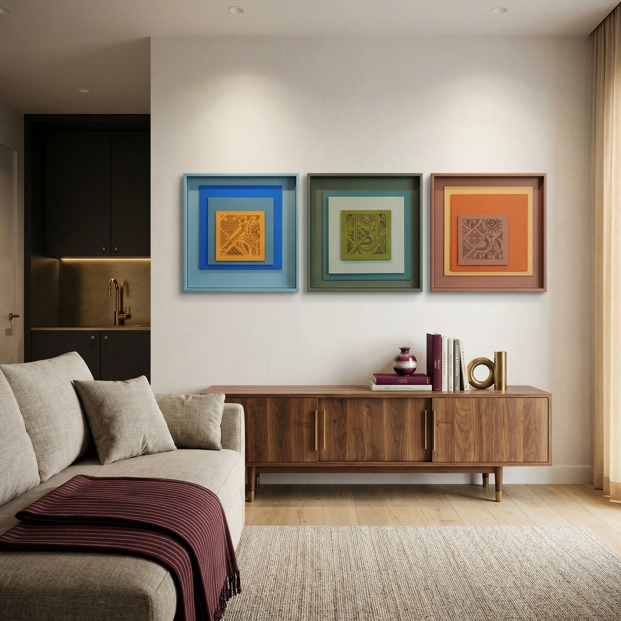 Elegant Decor Wall Art Set - Trio of Intricate Designs | Set Of 3