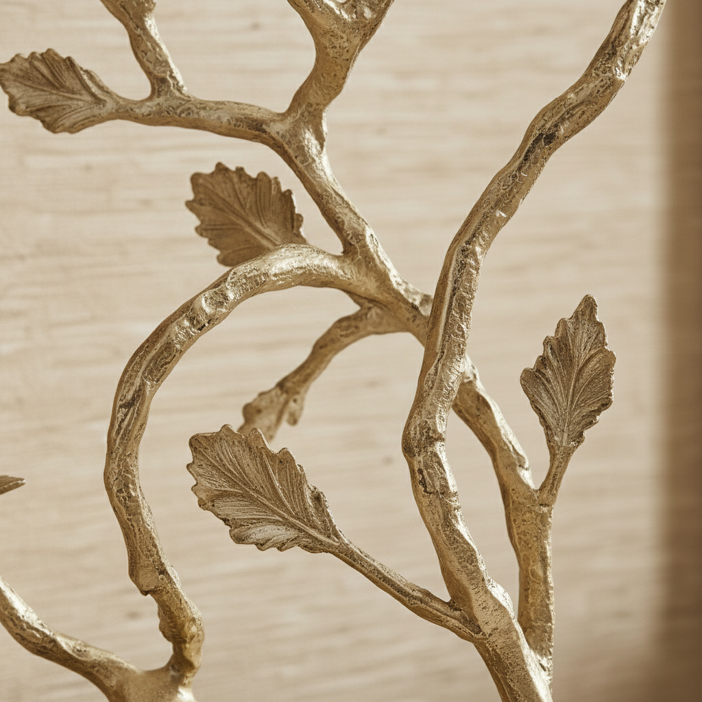 Golden Bird on Branch Decor | Set of 1