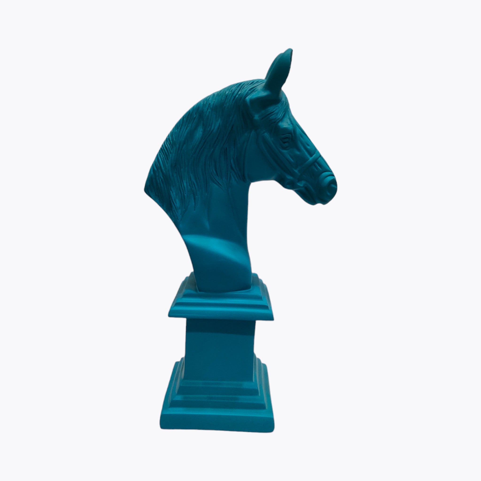 Modern Turquoise Horse Bust Sculpture