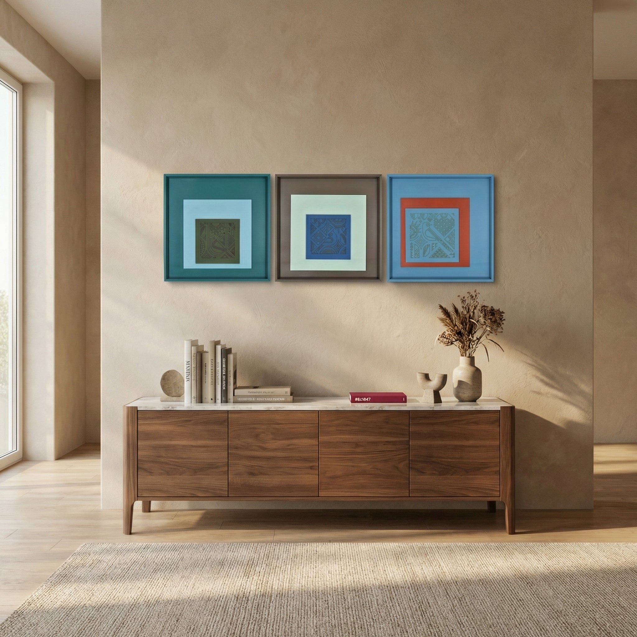 Elegant Ethnic Wall Art Set - Cultural Harmony | Set Of 3