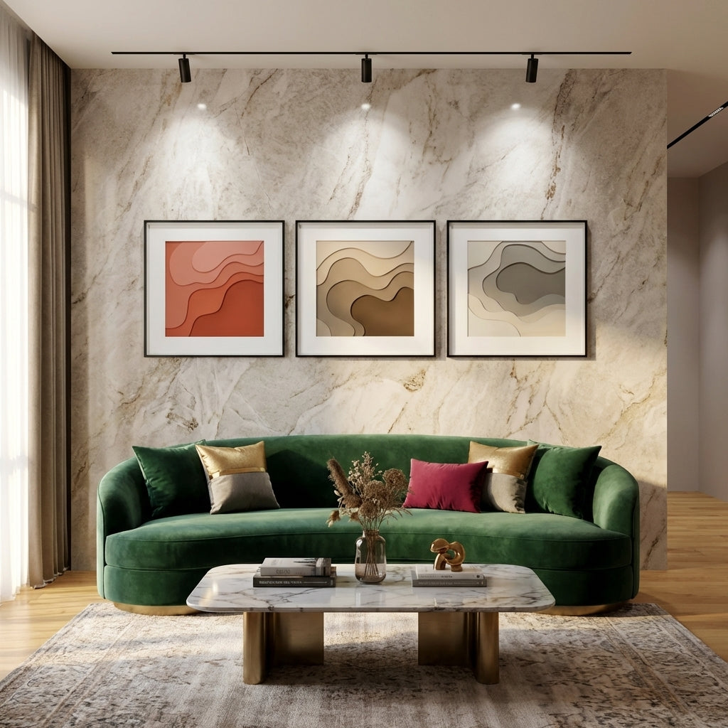 Elegant Abstract Decor Wall Art Set | Serene Harmony | Set Of 3