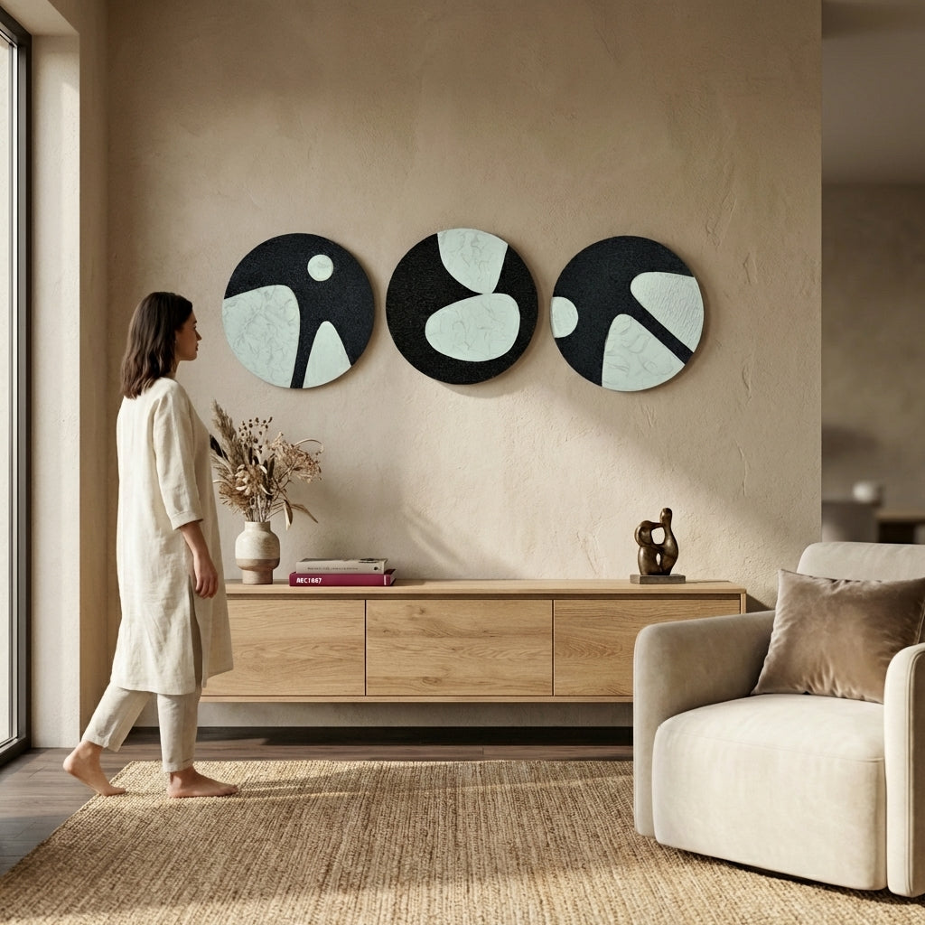 Oceanic Crescents Wall Art Set | Set Of 3
