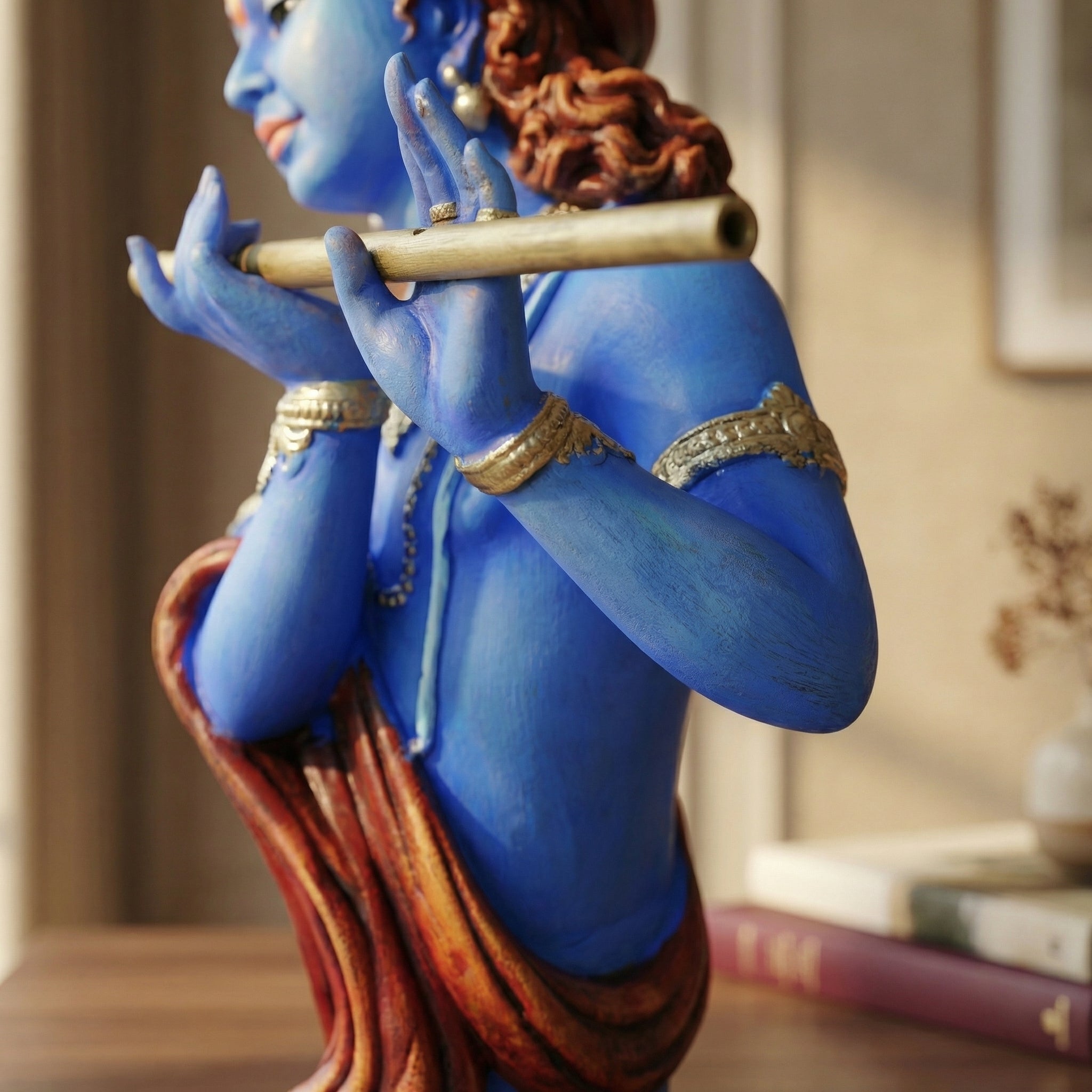 Celestial Krishna with Flute Statue | God Statue | Set of 1