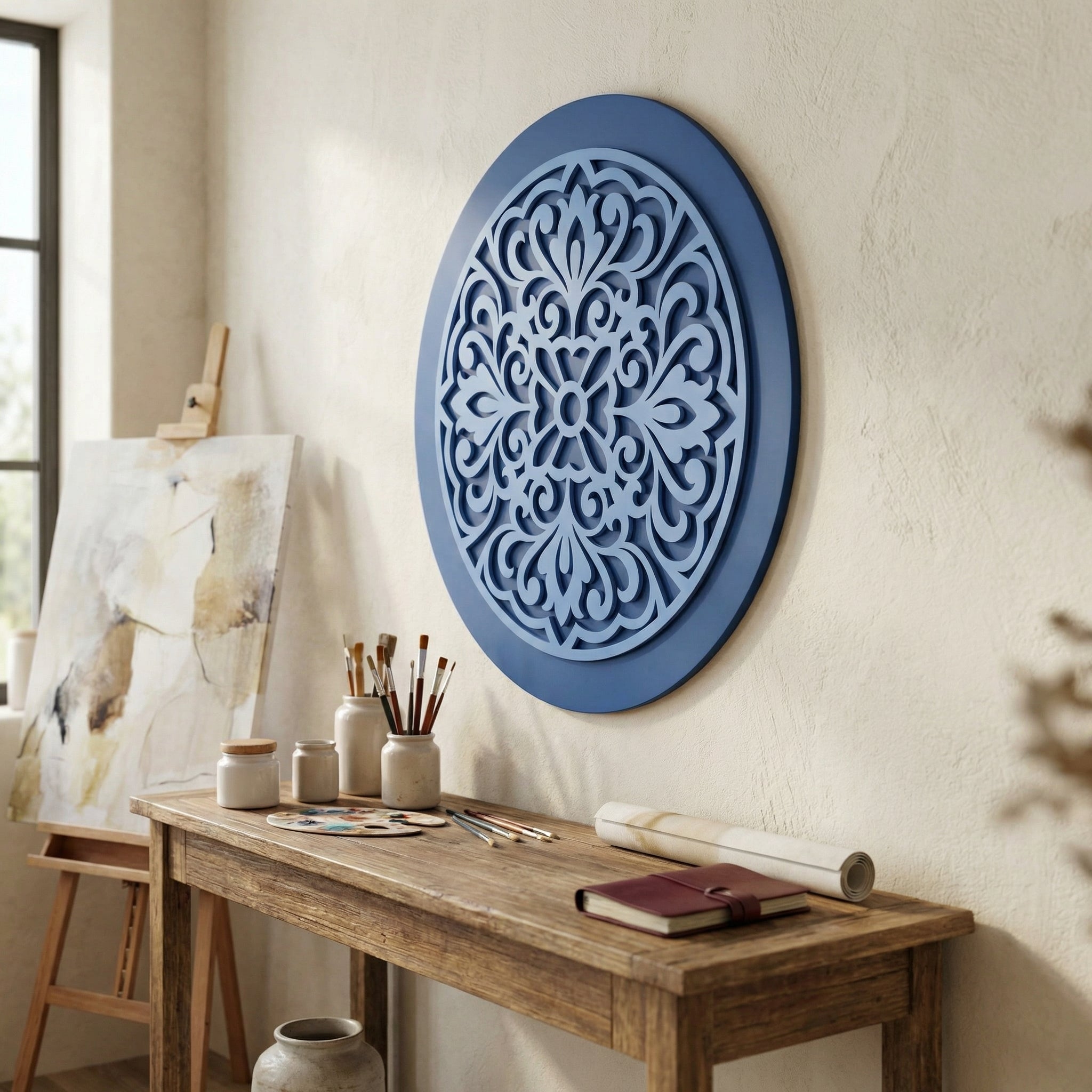 Aqua Mandala Elegance Wall Art | Set of 1