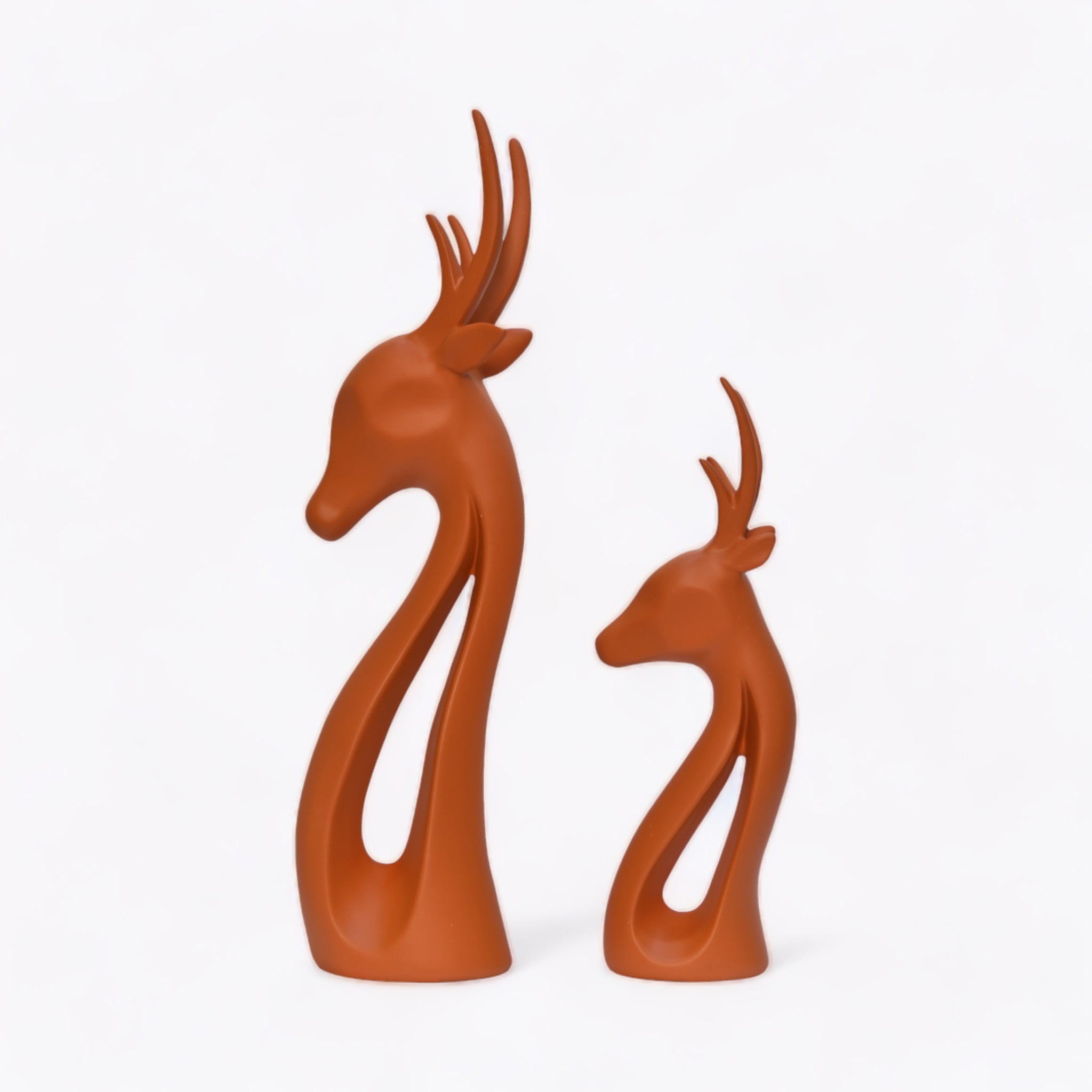 Modern Elegance Abstract Deer Duo Home Decor | Set of 2