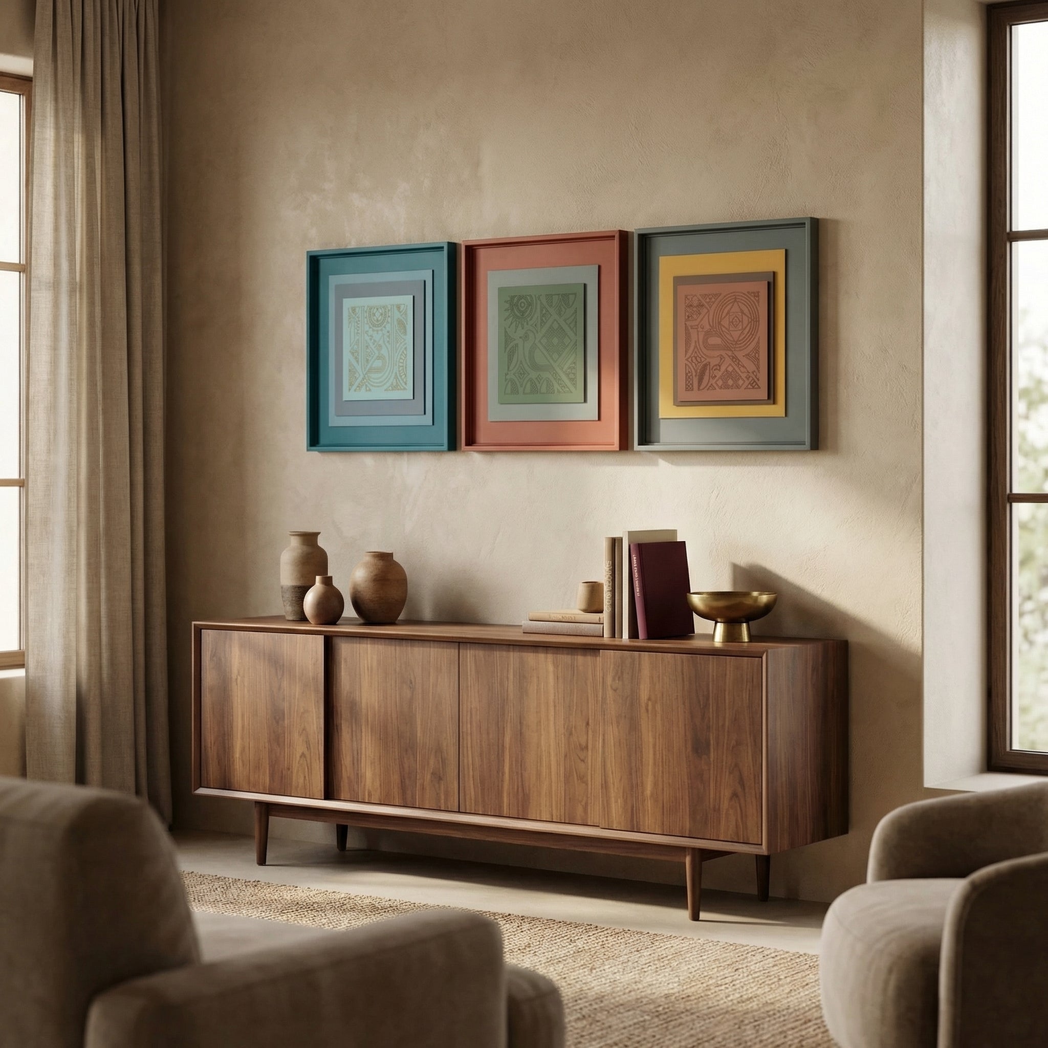 Elegant Decor Wall Art Set - Trio of Modern Intricacies | Set Of 3