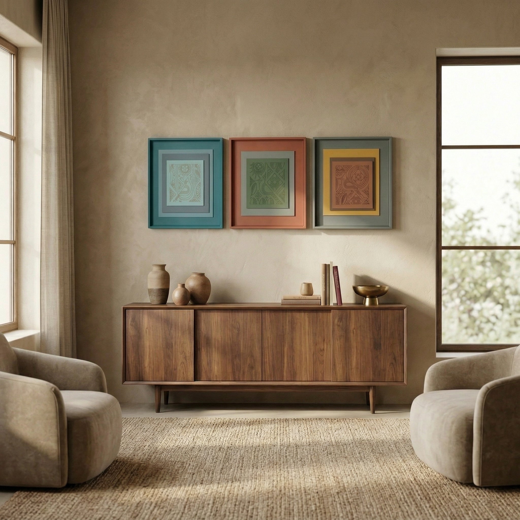 Elegant Decor Wall Art Set - Trio of Modern Intricacies | Set Of 3