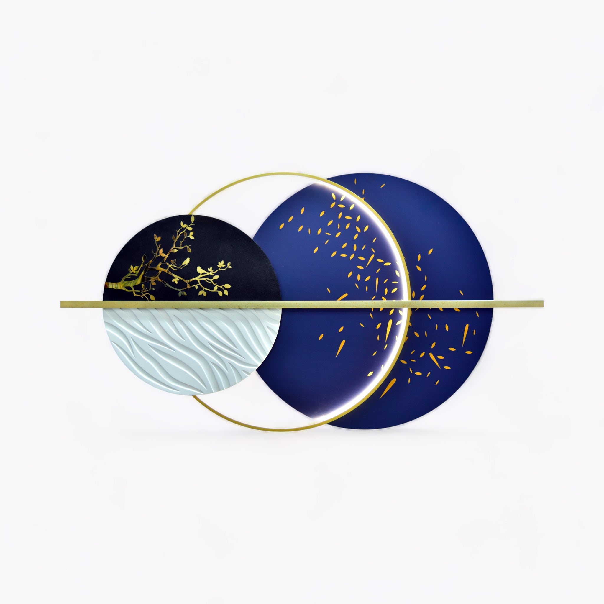 Abstract Golden Harmony Wall Art