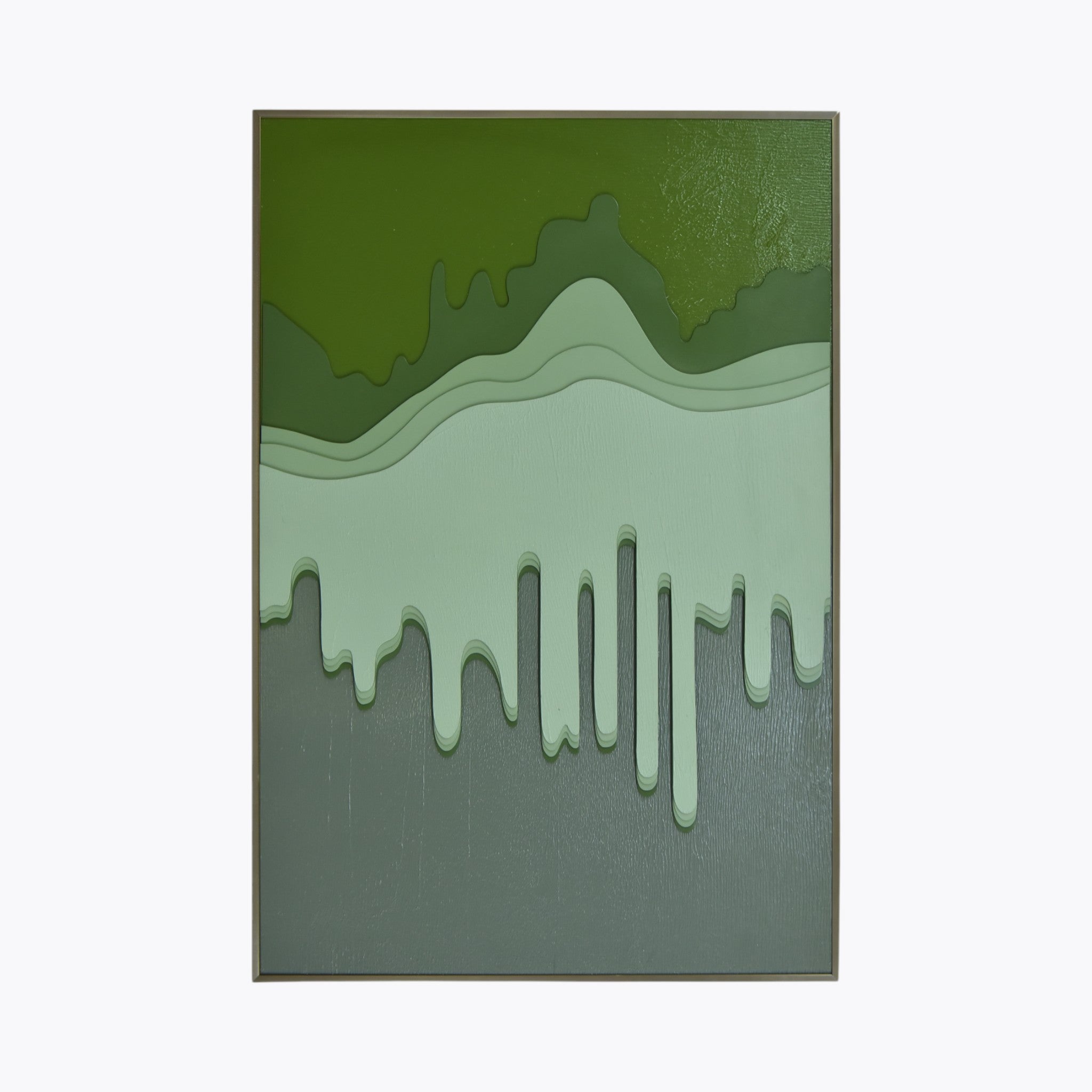 Elegant Abstract Green Wall Art - Nature's Symphony | Set Of 1