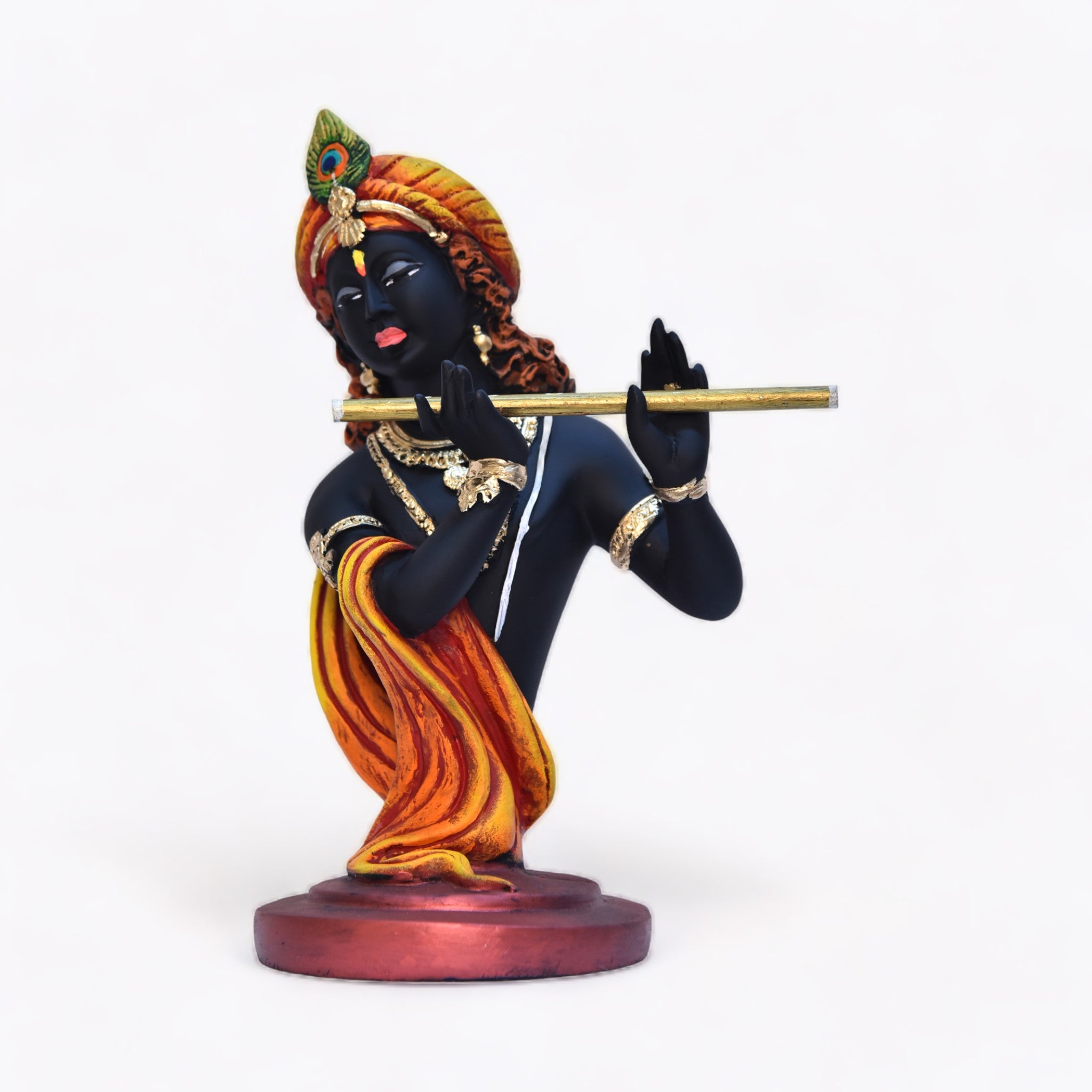 Celestial Krishna Golden Flute Statue | God Statue | Set of 1