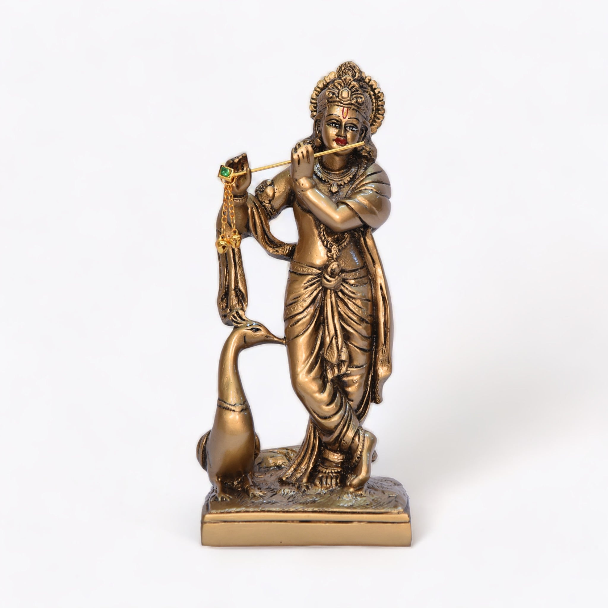 Divine Lord Krishna Statue in Bronze Finish | God Statue | Set of 1