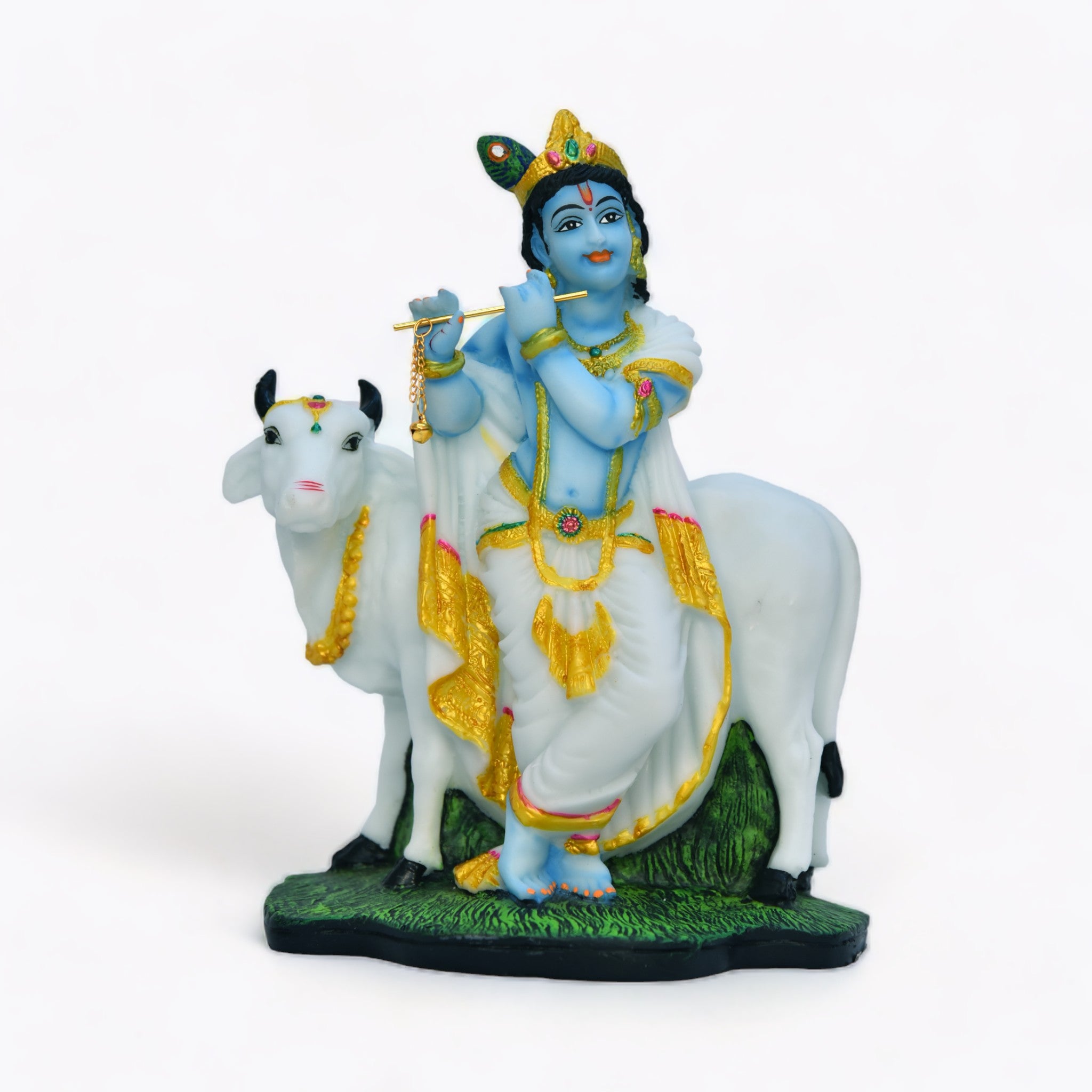 Divine Melody Krishna with Cow Statue | God Statue | Set of 1