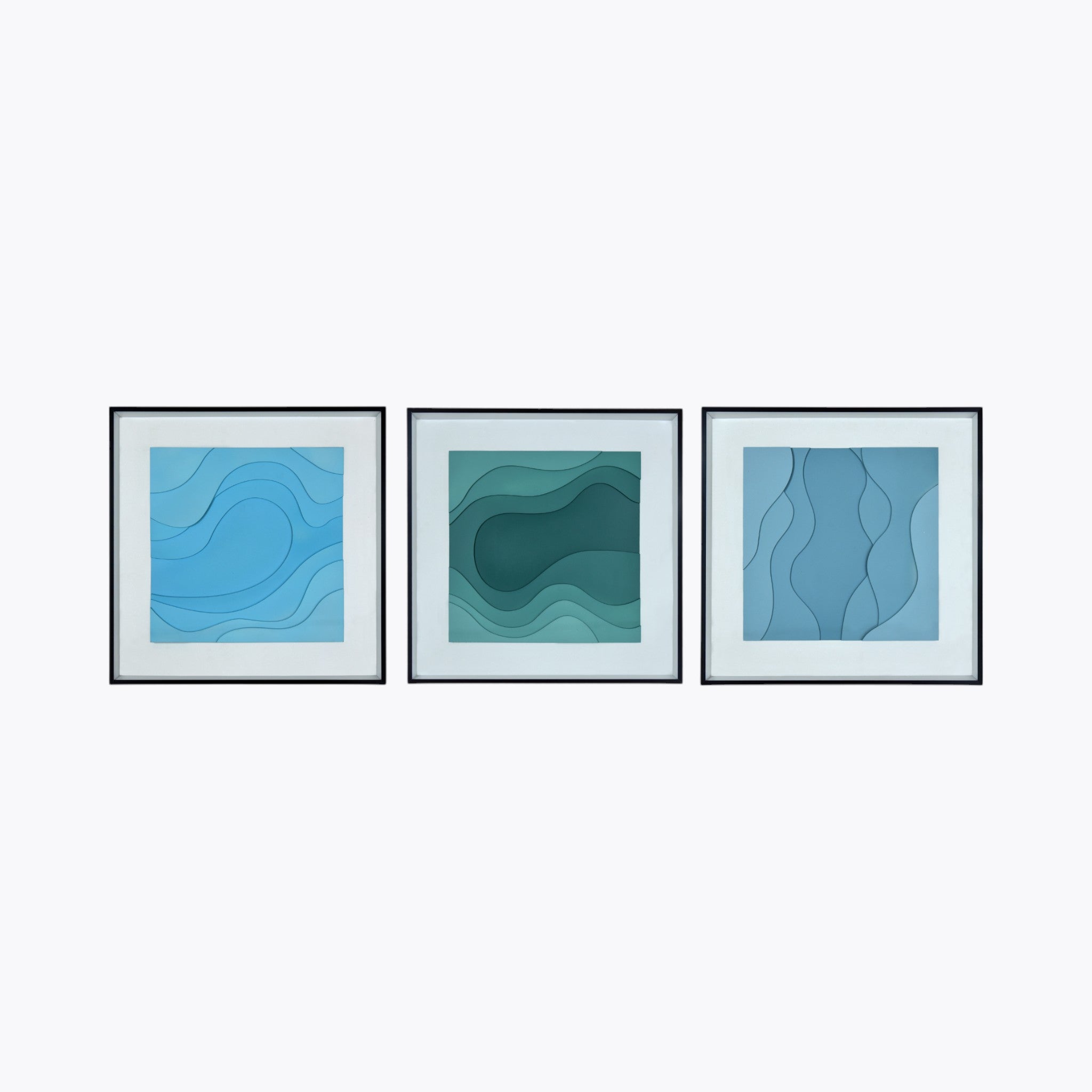 Elegant Abstract Decor Wall Art Set - Oceanic Tranquility | Set Of 3