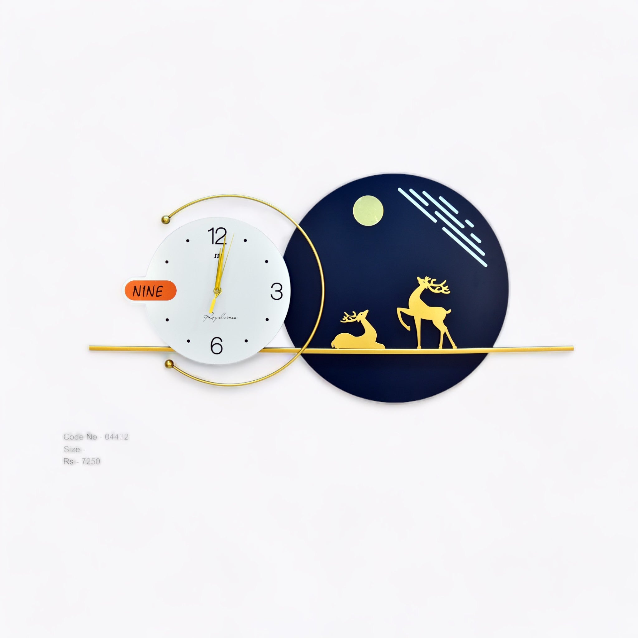 Mystic Night Deer Wall Clock