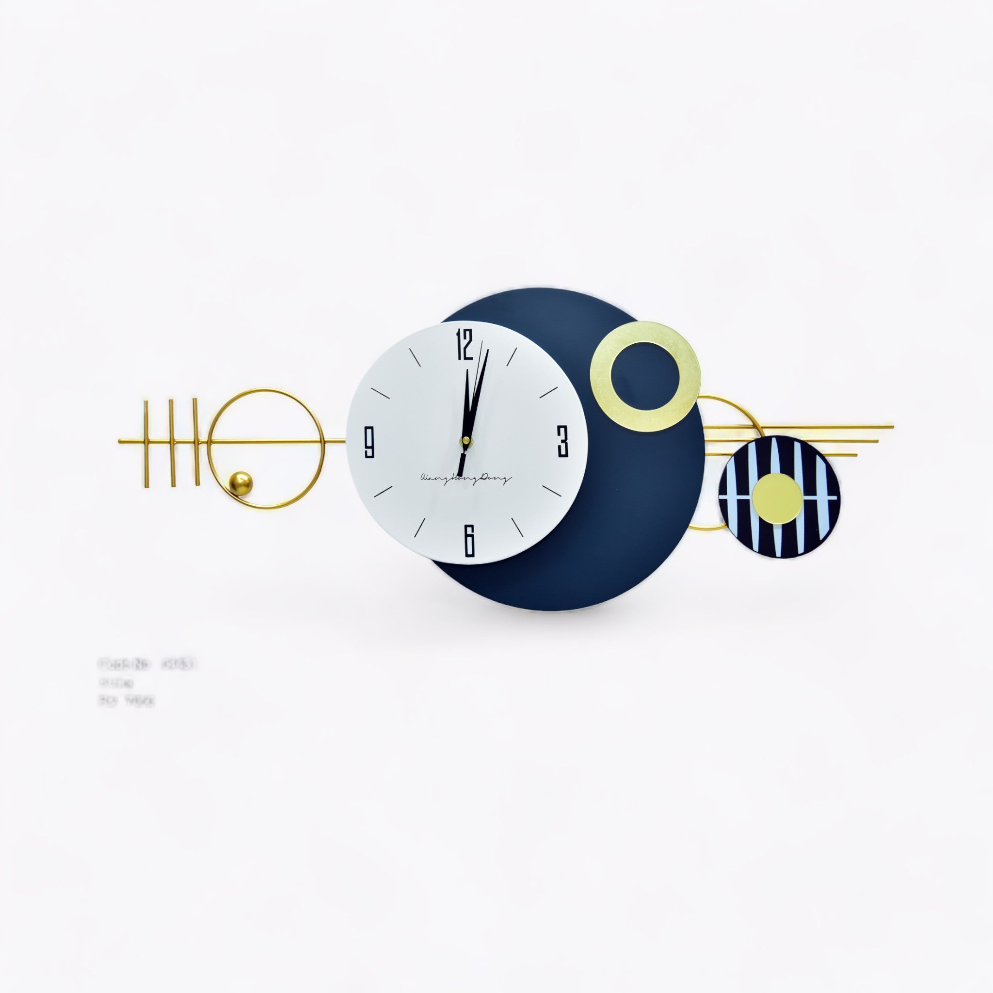 Navy and Gold Abstract Designer Clock