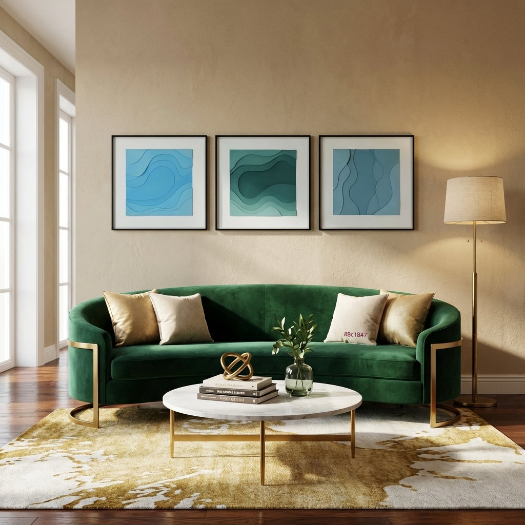 Elegant Abstract Decor Wall Art Set - Oceanic Tranquility | Set Of 3