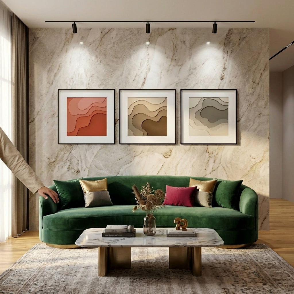 Elegant Abstract Decor Wall Art Set | Serene Harmony | Set Of 3