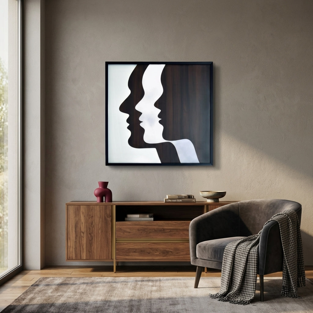 Modern Contrast Faces Wall Art
