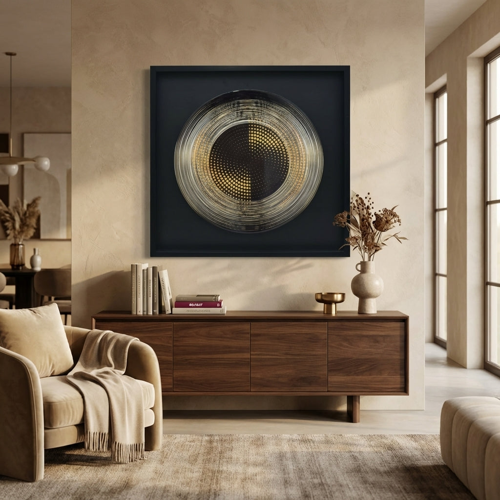 Elegant Modern Abstract Wall Art - Golden Illusion | Set Of 1