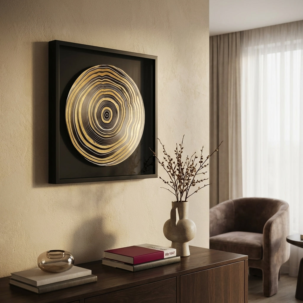 Elegant Modern Abstract Wall Art - Golden Spiral | Set Of 1