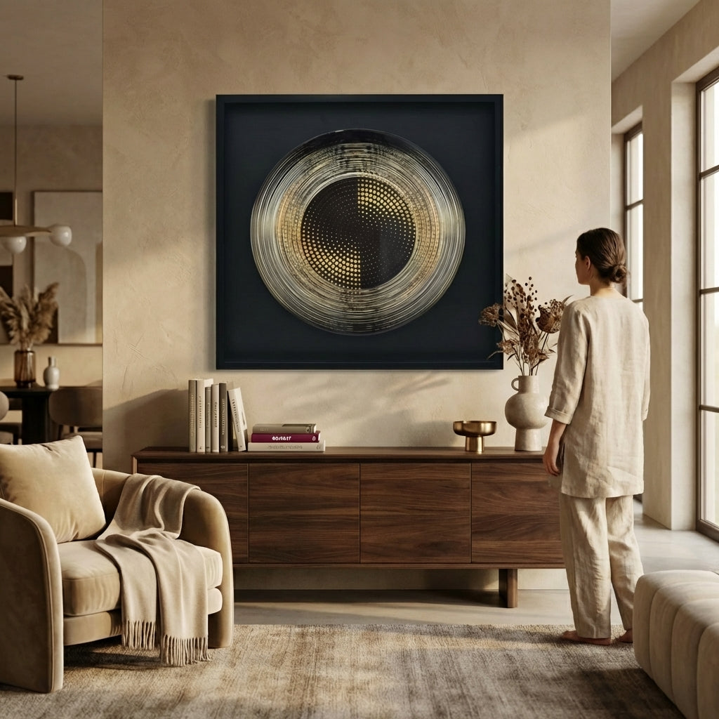 Elegant Modern Abstract Wall Art - Golden Illusion | Set Of 1