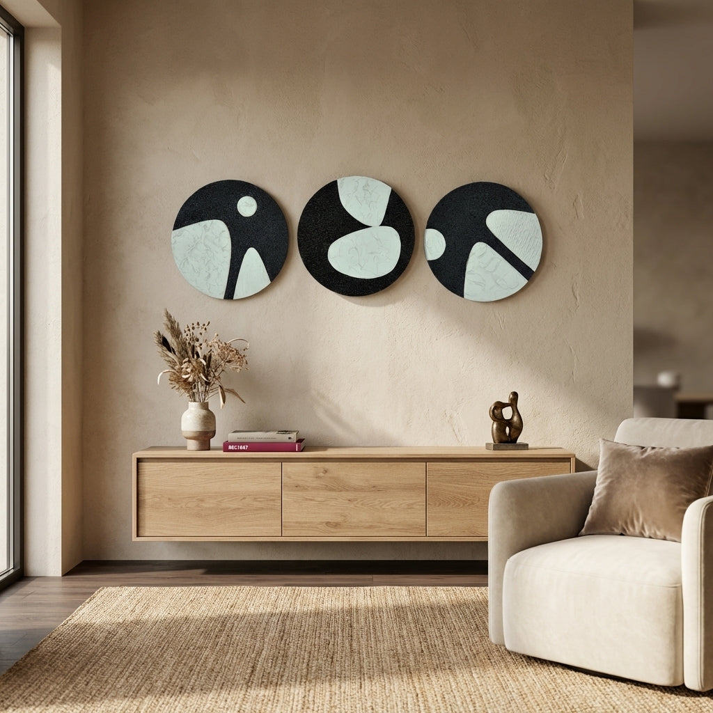Oceanic Crescents Wall Art Set | Set Of 3