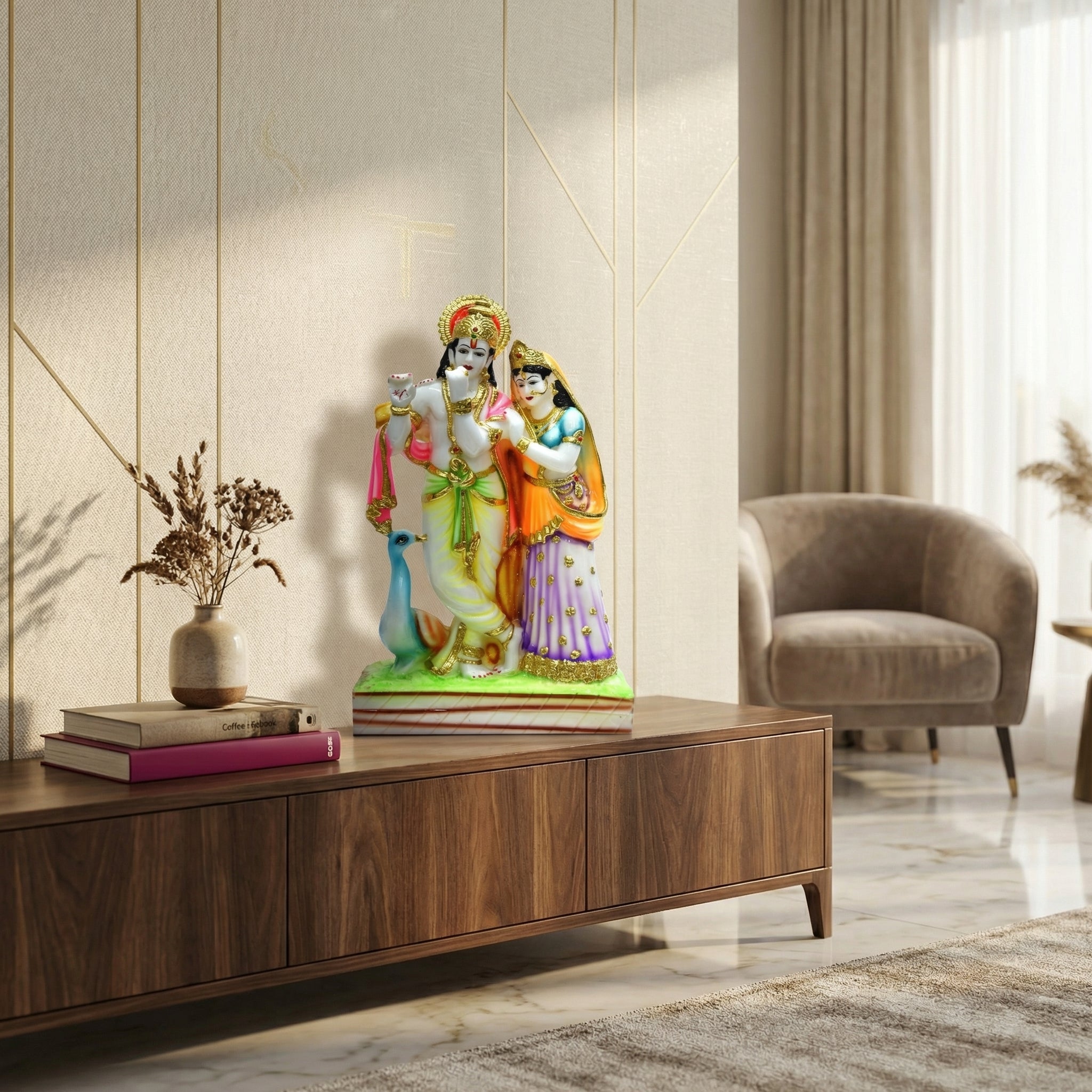 Divine Pair Krishna & Radha Statue | God Statue | Set of 1