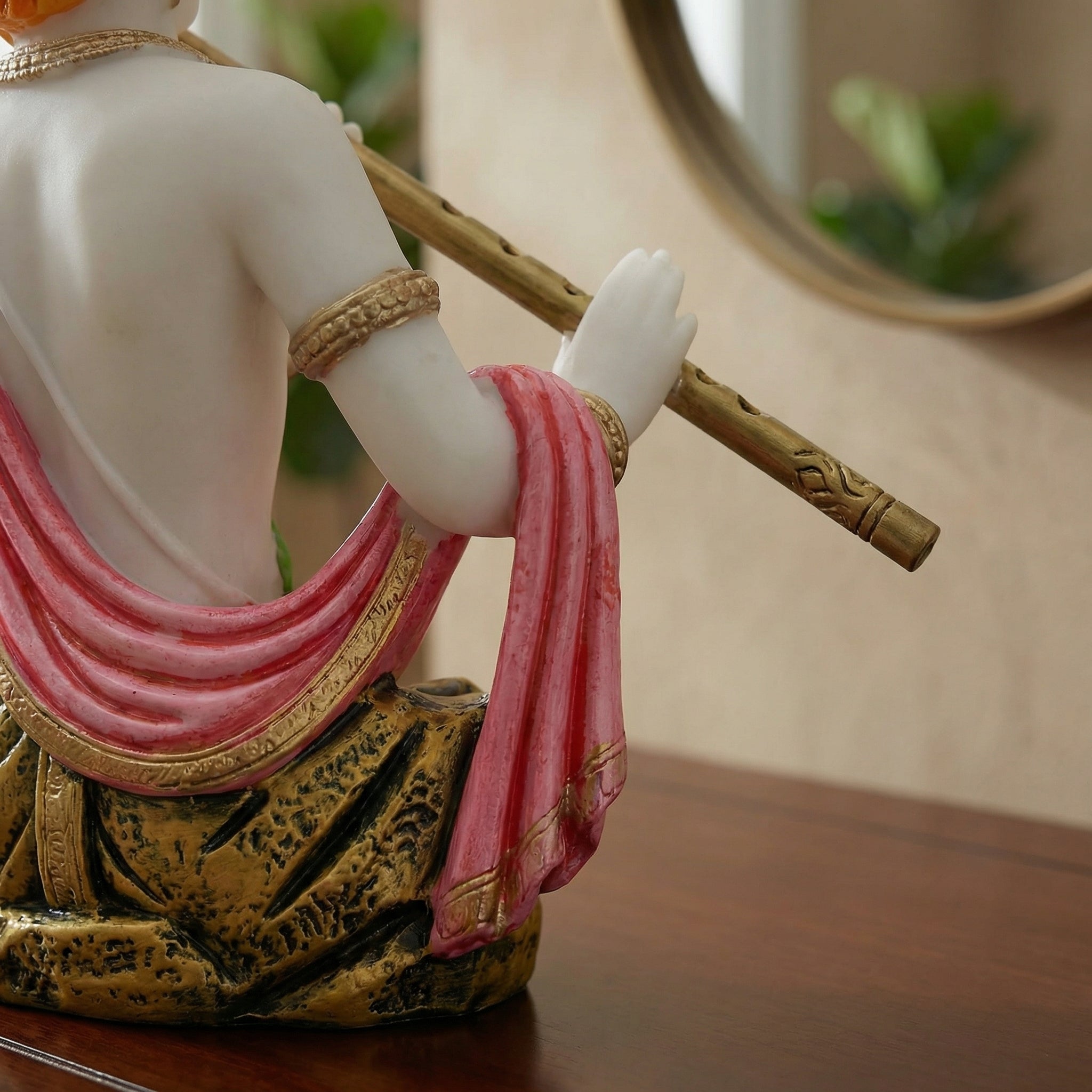 Blissful Krishna Playing Flute Statue | God Statue | Set of 1