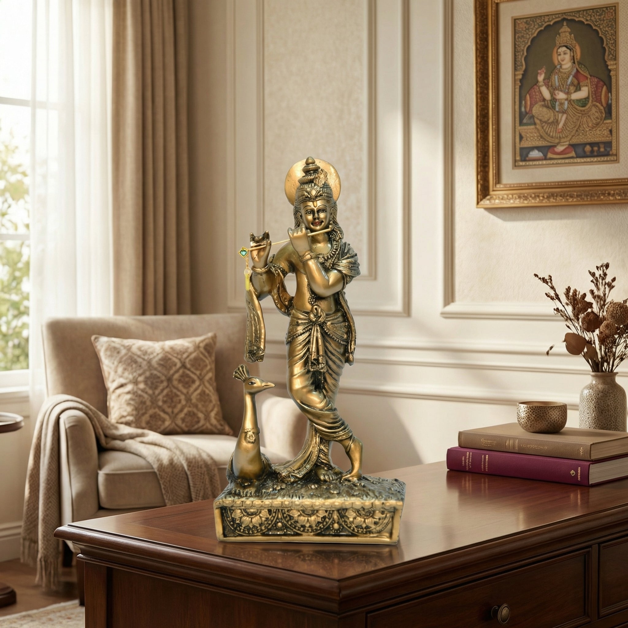 Eternal Lord Krishna Brass Statue | God Statue | Set of 1