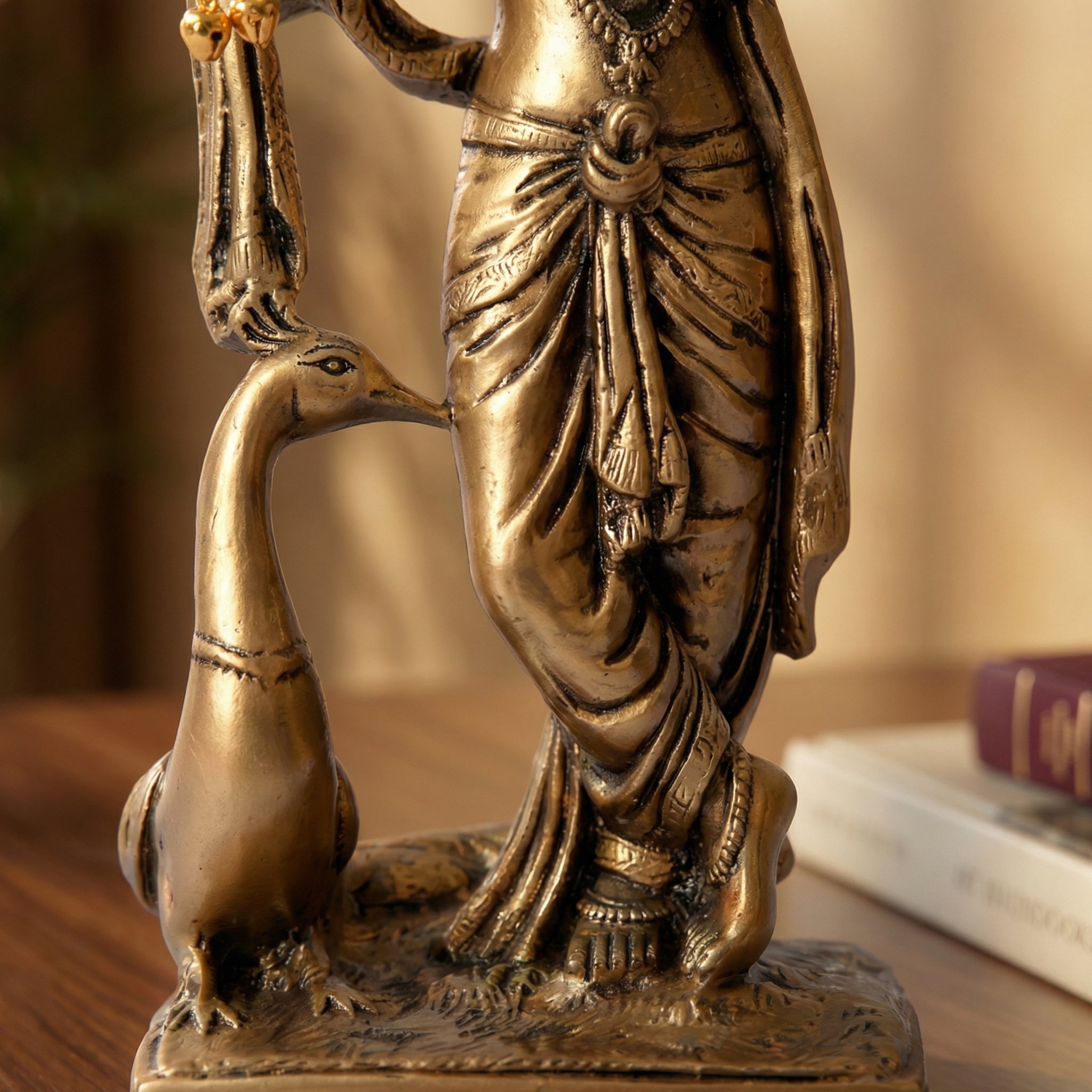 Divine Lord Krishna Statue in Bronze Finish | God Statue | Set of 1