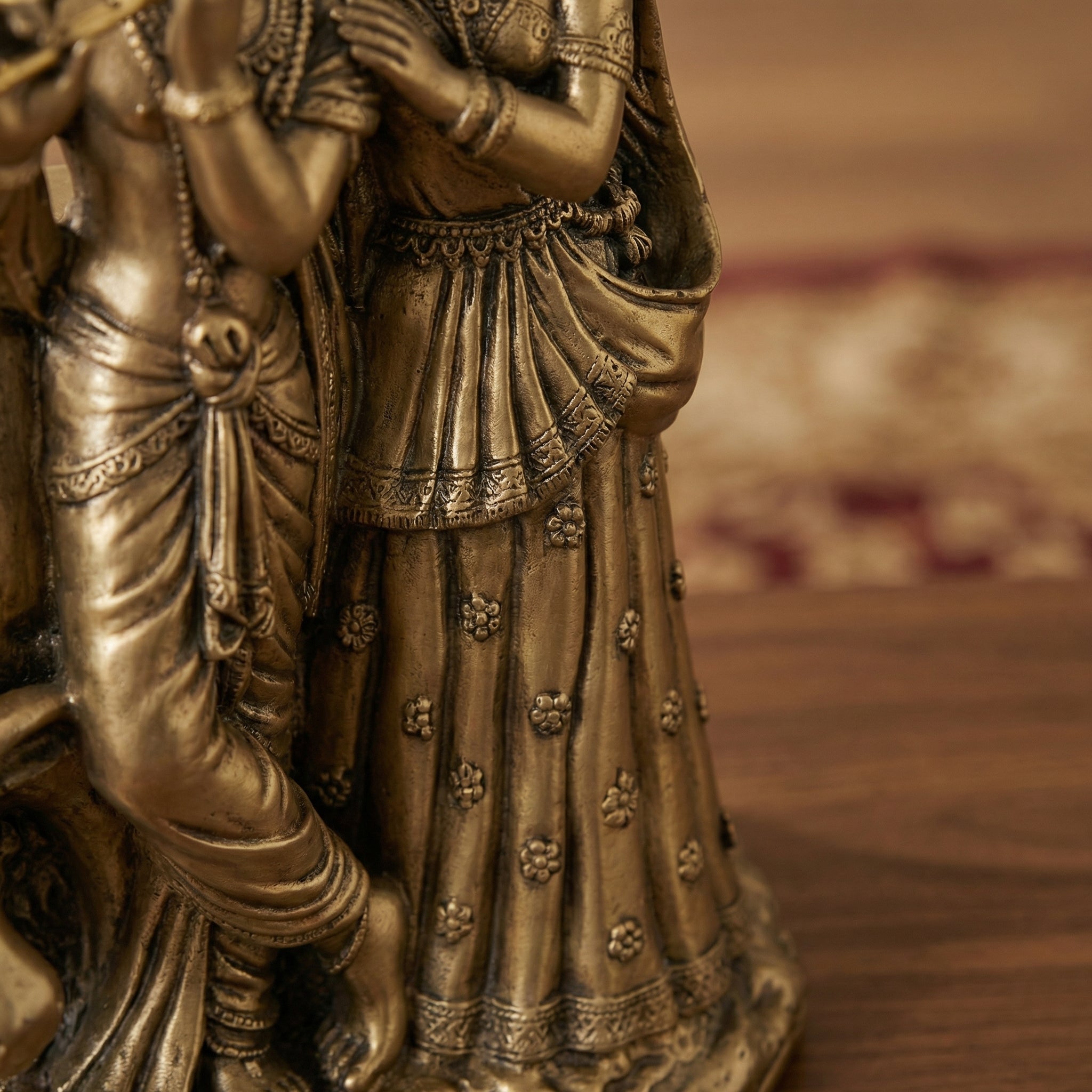 Elegant Eternal Bond Radha Krishna with Cow Statue | God Statue | Set of 1