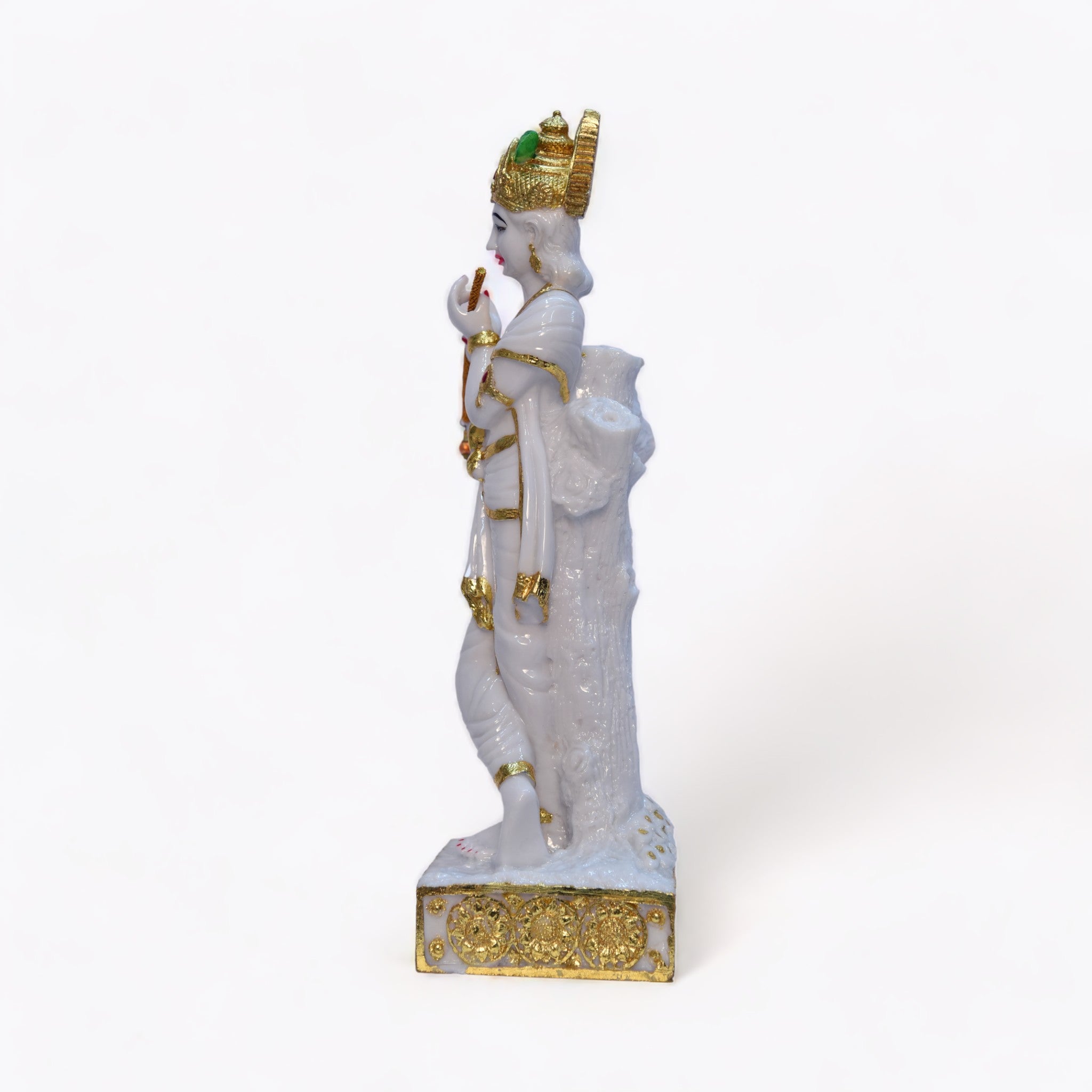 Serene Krishna with Peacock Statue | God Statue | Set of 1