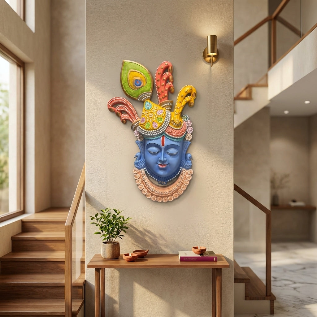 Shreenathji Mukharvind Resin Wall Mask - Multicolor finish